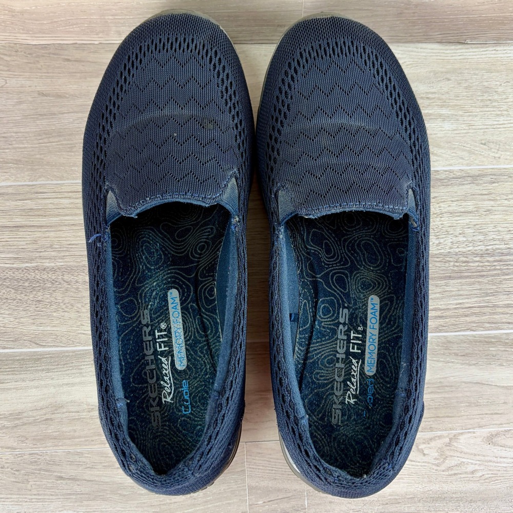 Skechers Reggae Fest Willow Navy Blue Mesh Slip On Relaxed Fit Shoes Womens 6.5 - Picture 4 of 10